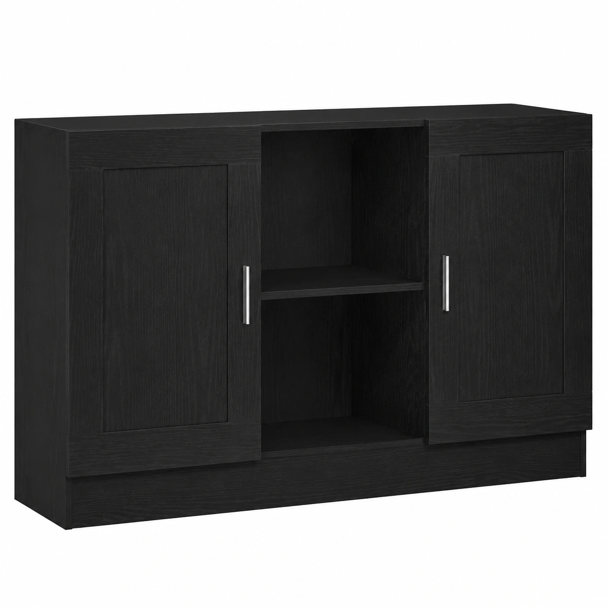 Buffet, avec rangement, en chêne, 120 x 30,5 x 70 cm, coloris noir, pour la salle à manger ou le salon