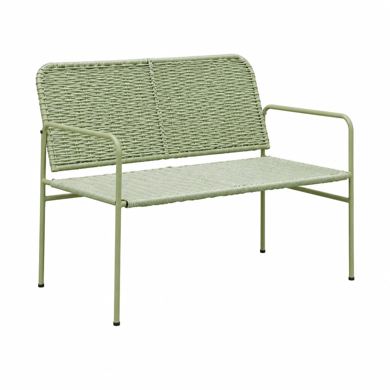 Salon de jardin, en acier et verre trempé, coloris vert, 4 places, pour la terrasse ou le jardin
