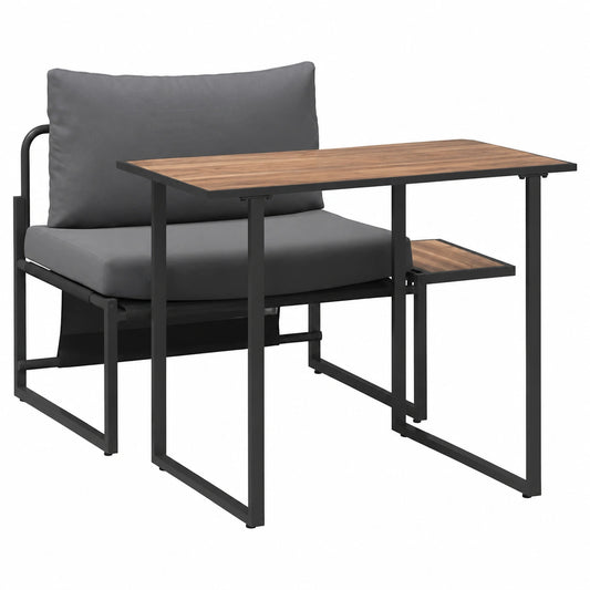 Table, en acier, 2 pièces, coloris anthracite, pour les espaces de vie