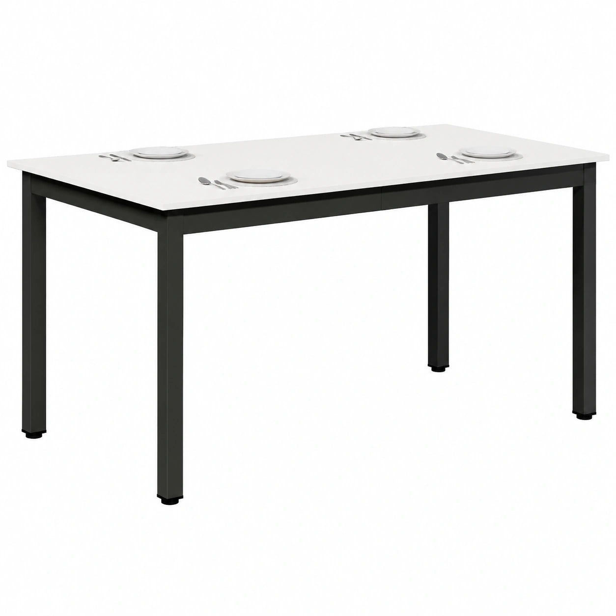 Table à manger, coloris blanc, 140 x 80 x 75 cm, pour la salle à manger