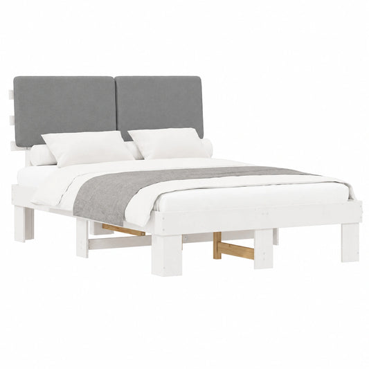 Lit, rembourré, coloris gris, pour la chambre