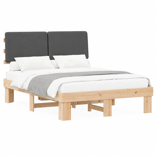 Lit, rembourré, coloris gris, pour la chambre