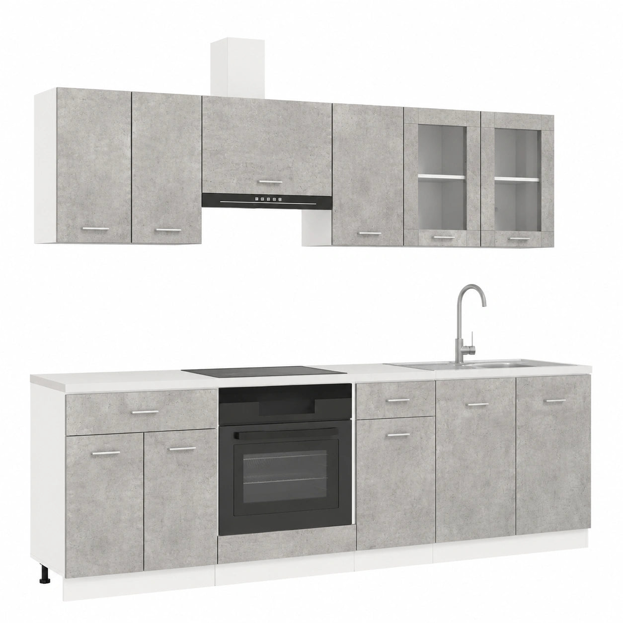 Ensemble de meubles de cuisine, avec rangement, 8 pièces, 240 x 46 x 81,5 cm, pour la cuisine