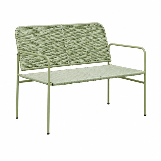 Salon de jardin, en acier et verre trempé, coloris vert, 4 places, pour la terrasse ou le jardin