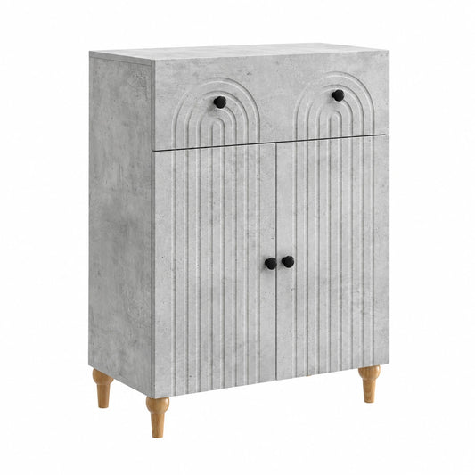 Buffet, avec rangement, 66 x 34,5 x 90 cm, coloris gris, pour la salle à manger ou le salon